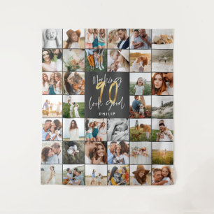 Tapisserie multi-photo moderne pour 90e anniversai