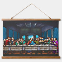 Tapisserie murale à dessus en bois de la Cène