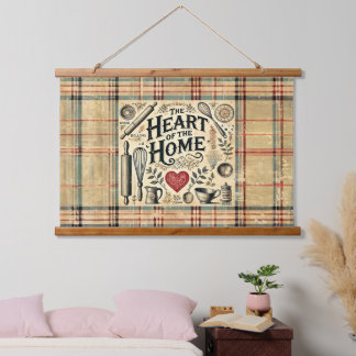 Tapisserie murale à dessus en bois inspirée de la