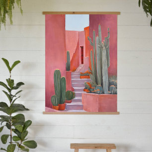 Tapisserie murale à dessus en bois Santa Fe Cacti