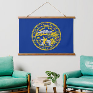 Tapisserie murale avec drapeau du Nebraska, U.S.A.