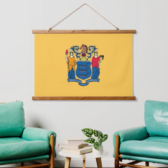 Tapisserie murale avec drapeau du New Jersey, U.S. (Salon)