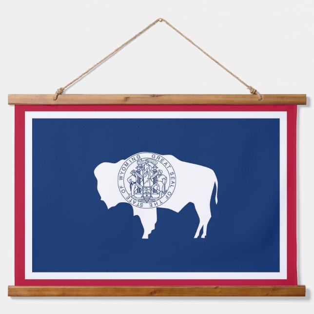 Tapisserie murale avec drapeau du Wyoming, États-U (Devant)