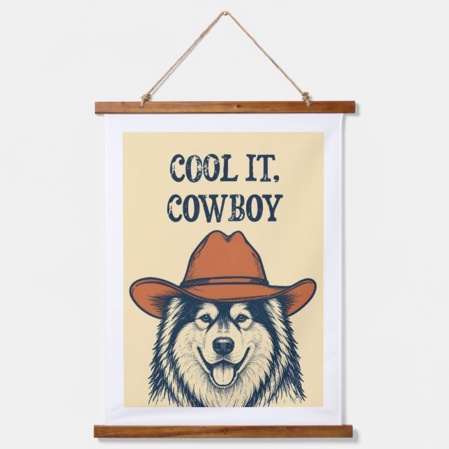 Tapisserie murale "Cool it, Cowboy". (Recto)
