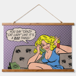 Tapisserie murale "Dame de chat fou"