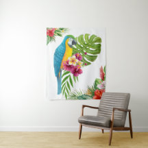 Tapisserie murale de perroquets tropicaux - Jungle