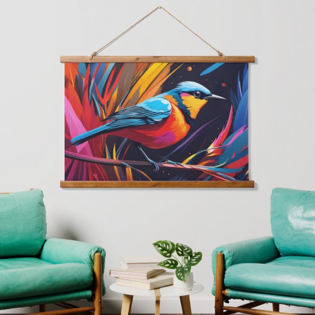 Tapisserie murale d'oiseaux Raggiana (Salon)