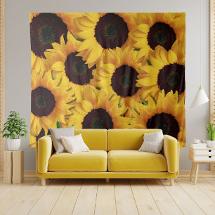 Tapisserie murale élégante de tournesol jaune Fond