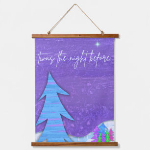 Tapisserie murale en bois avec des sapins de Noël 