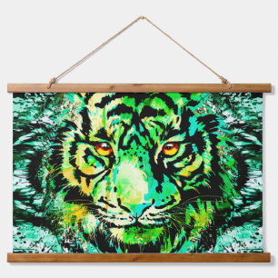 Tapisserie murale en bois de tigre vert