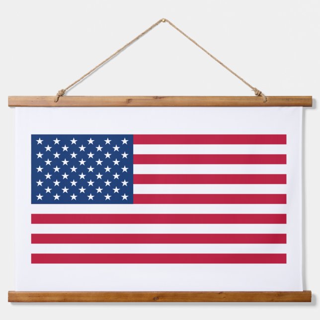 Tapisserie murale en bois du drapeau américain (Devant)