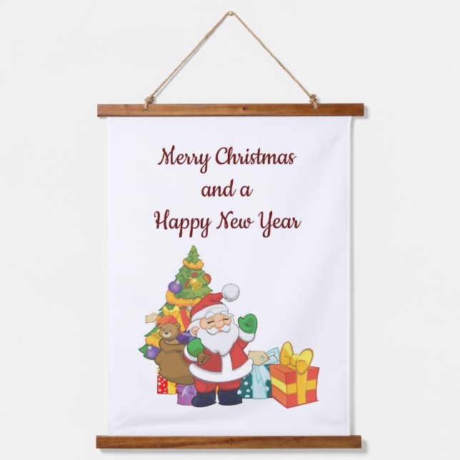 Tapisserie murale en bois père Noël (Recto)