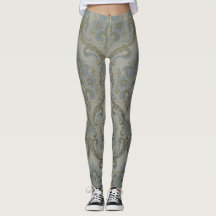 Tapisserie Murale Florale Royale en Damas Leggings