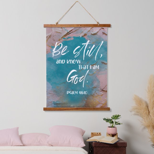 Tapisserie murale suspendue avec verset biblique (Chambre à coucher)