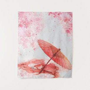 Tapisserie parapluie rouge