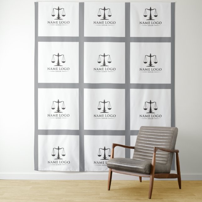 Tapisserie personnalisée avec logo d'entreprise –  (En situation)