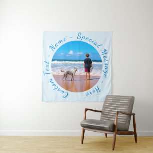 Tapisserie photo personnalisée avec texte personna