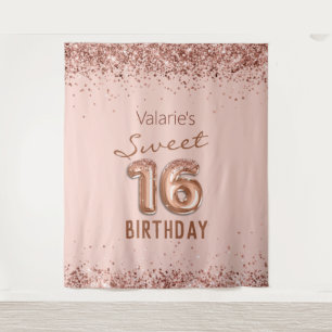 Tapisserie Rose Gold Rose Clair 16e Anniversaire