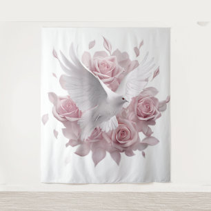 Tapisserie Roses Roses + Colombe