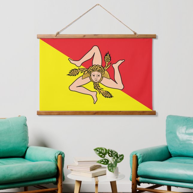 Tapisserie Sicile Patriotique, Drapeau Sicilien en (Salon)