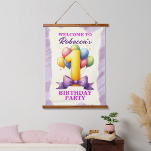 Tapisserie Suspendue 1er Anniversaire Thème Balloon