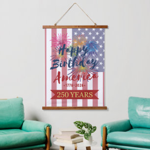 Tapisserie Suspendue 4 juillet Joyeux Anniversaire Amérique USA 250e