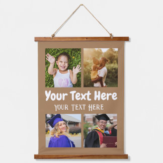 Tapisserie Suspendue 4 photo collage brun arrière - plan