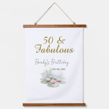 50 & fabulous golden water lotus lily watercolor