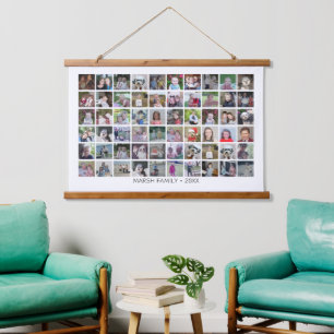 Tapisserie Suspendue 60 Photo Collage Montage et texte - Peut modifier