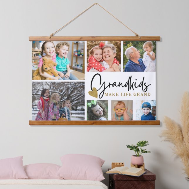 Tapisserie Suspendue 7 Photo Collage Les petits enfants font la vie Gra (Chambre à coucher)
