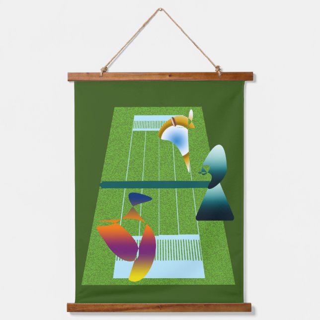 Tapisserie Suspendue A Surreal Tennis Match (Recto)