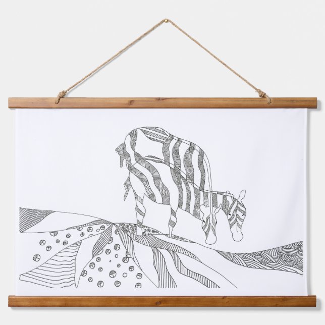 Tapisserie Suspendue Abstract art simple sketch tapestry (Devant)