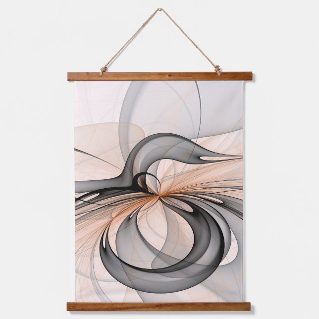 Tapisserie Suspendue Abstrait Anthracite Grey Sienna Art moderne fracta (Recto)