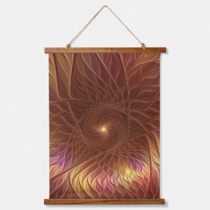 Tapisserie Suspendue Abstrait brillant Plante Brown frappant art fracta