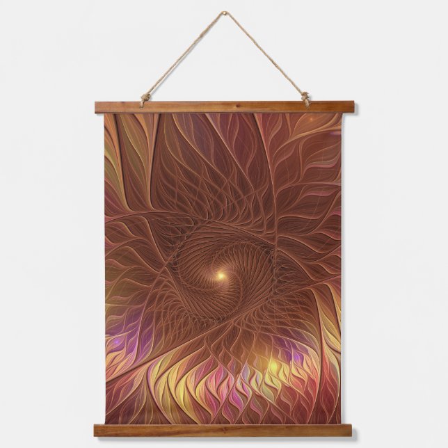 Tapisserie Suspendue Abstrait brillant Plante Brown frappant art fracta (Recto)