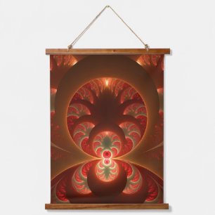 Tapisserie Suspendue Abstrait lumineux rouge orange moderne Fractal