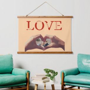 Tapisserie Suspendue Acronyme d'amour personnalisé avec photo
