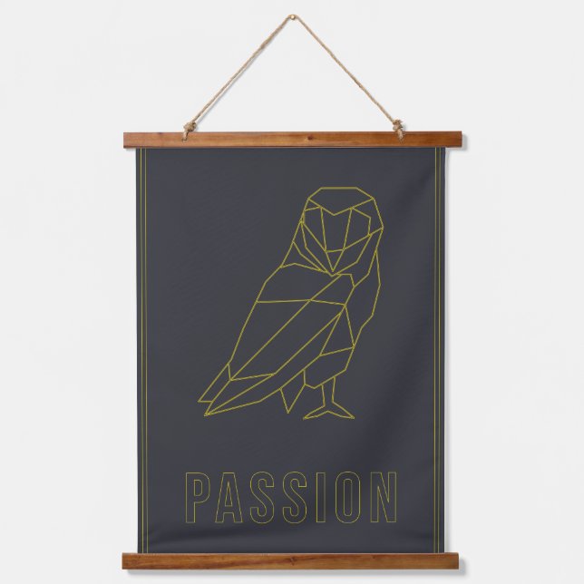 Tapisserie Suspendue Affiche d'affirmation de la passion de hibou origa (Recto)