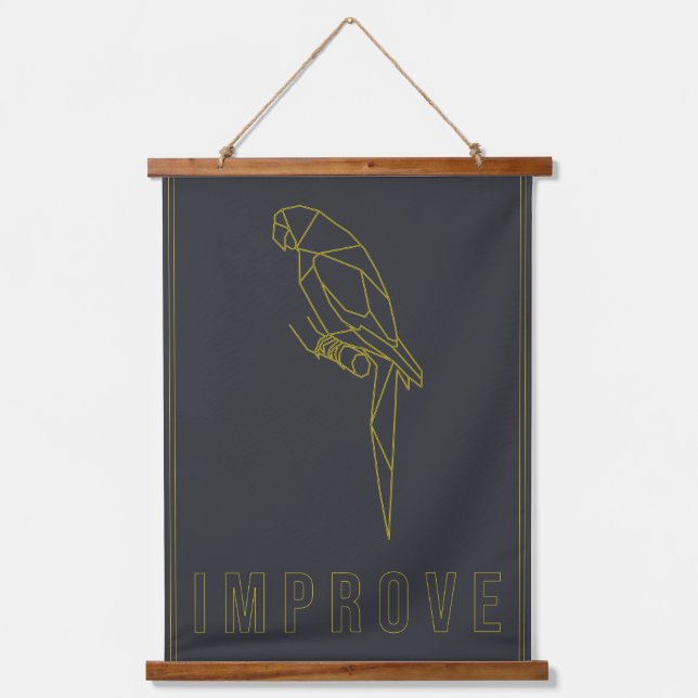 Tapisserie Suspendue Affiche d'affirmation d'un perroquet d'origami jau (Recto)