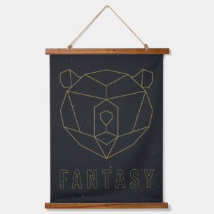 Tapisserie Suspendue Affiche d'affirmation origami jaune imaginaire