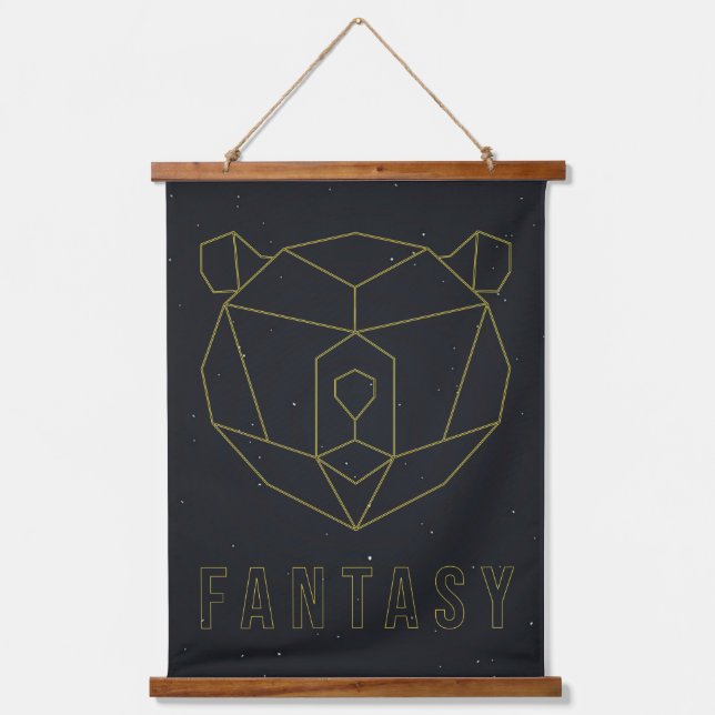 Tapisserie Suspendue Affiche d'affirmation origami jaune imaginaire (Recto)