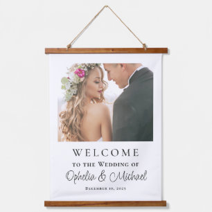 Tapisserie Suspendue Affiche de bienvenue Décontractée simple avec phot