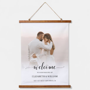 Tapisserie Suspendue Affiche de bienvenue Mariage photo verticale de sc
