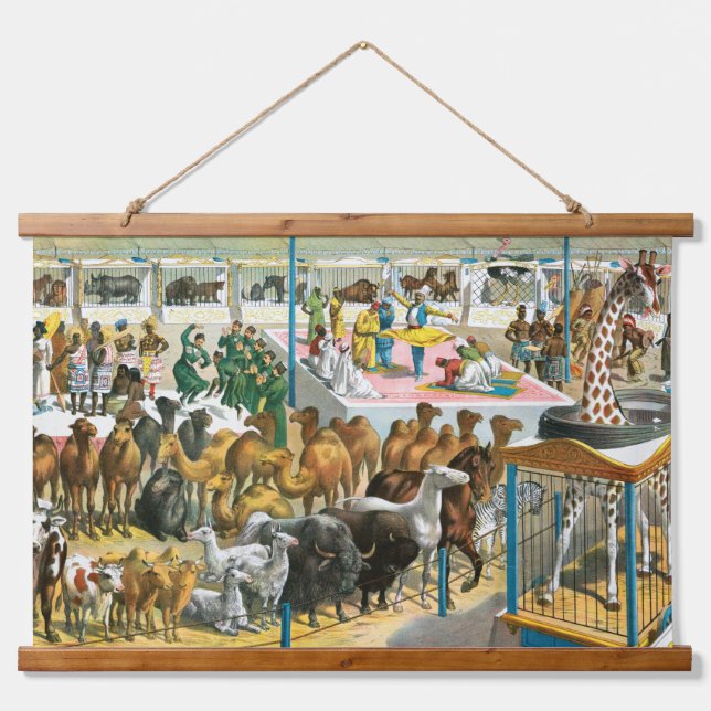 Tapisserie Suspendue Affiche De Cirque Des Personnes De Différentes Nat (Devant)