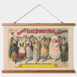 Tapisserie Suspendue Affiche De Cirque Montrant Des Femmes En Costume N