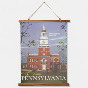 Tapisserie Suspendue Affiche de voyage vintage Voir historique Pennsylv