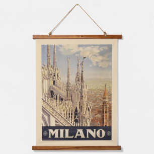 Tapisserie Suspendue Affiche Vintage voyage De La Cathédrale À Milan, I