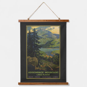 Tapisserie Suspendue Affiche Vintage voyage Pour Les Montagnes Adironda