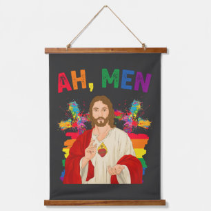Tapisserie Suspendue Ah Hommes Drôle LGBT Fierté Gay Jésus Chrétien
