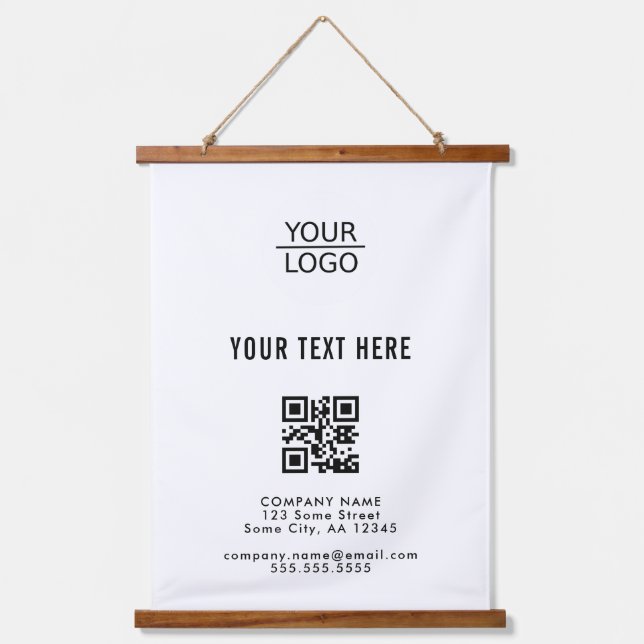 Tapisserie Suspendue Ajouter votre logo QR Code Texte Promotion de la s (Recto)